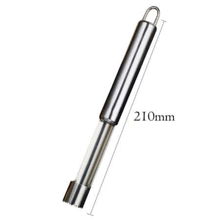 Stainless steel apple corer kitchen tool with 210mm length measurement