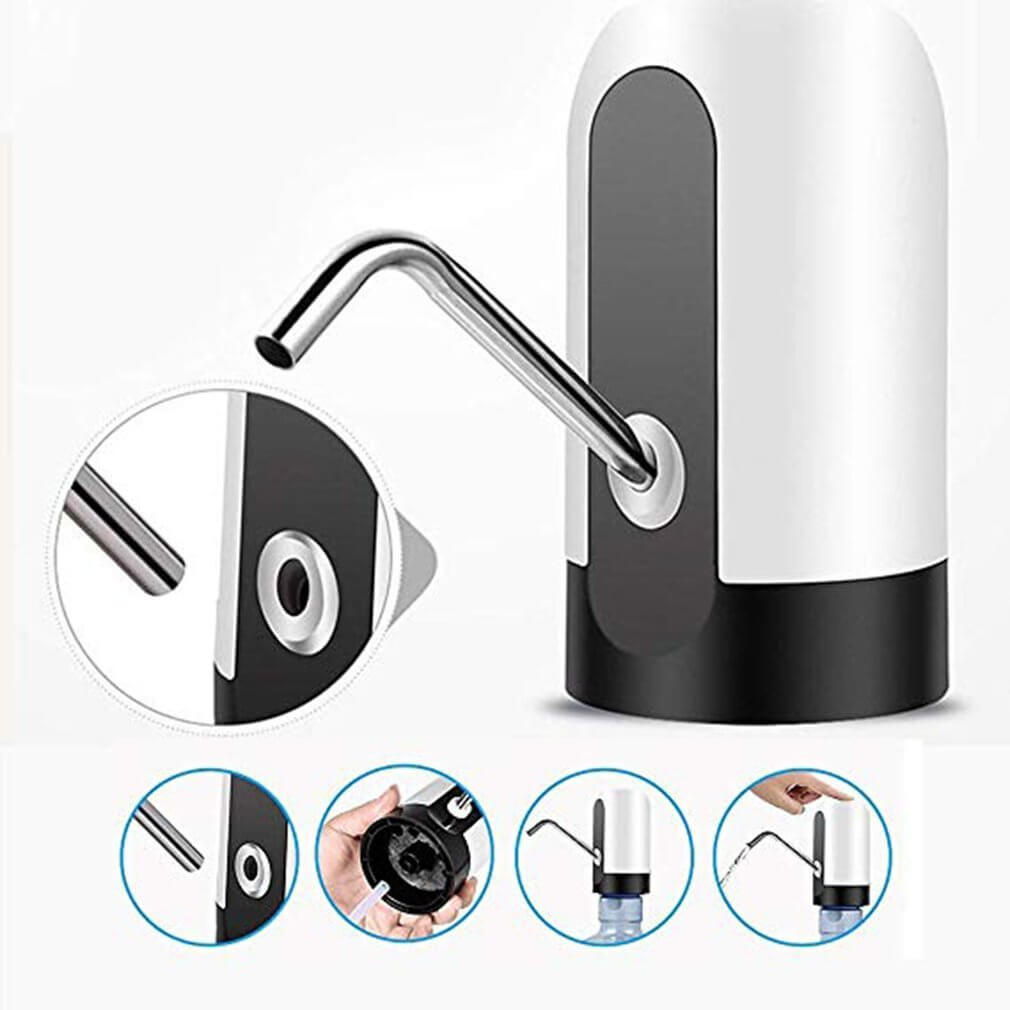 Electric water dispenser pump with stainless steel spout for kitchen bottles