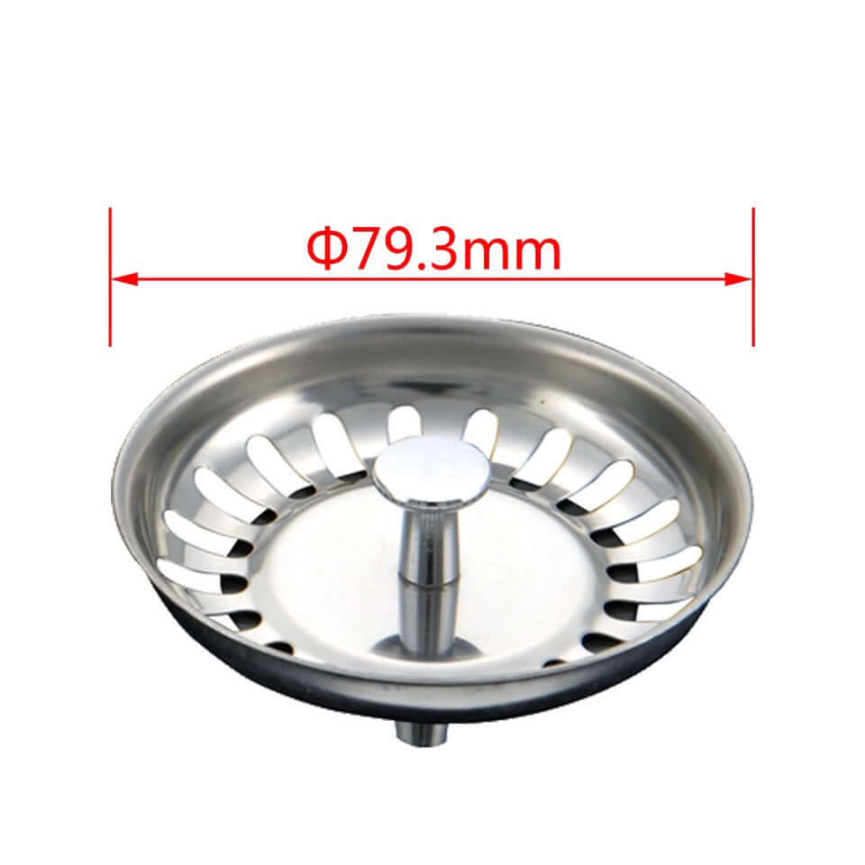Stainless steel sink strainer basket with 79.3mm diameter for kitchen drains