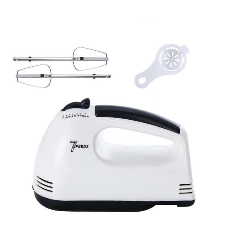 Electric hand mixer with two beaters and an egg separator, 7 speed kitchen appliance