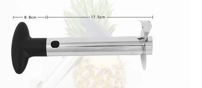 Stainless steel pineapple corer with handle, kitchen tool, dimensions 17.5cm by 8.8cm