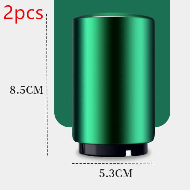 Green kitchen tool, cylindrical, 8.5cm tall, 5.3cm wide, 2 pieces, countertop accessory