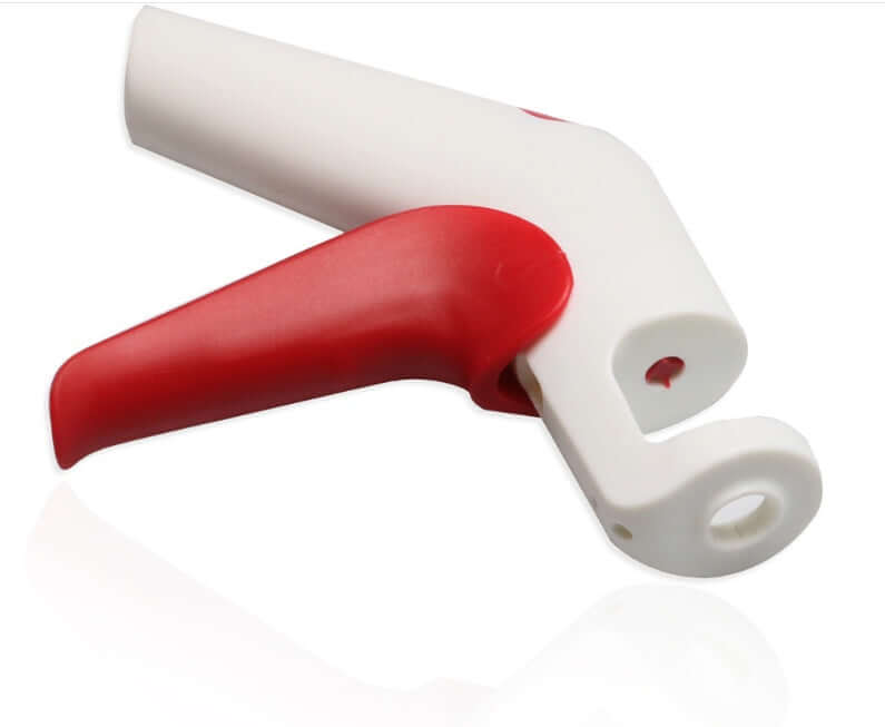 Red and white plastic jar opener kitchen tool for easy lid opening