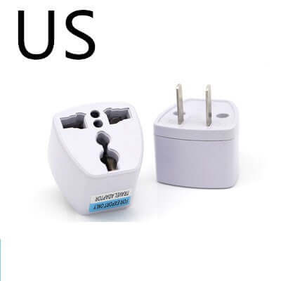 US travel power plug adapter with universal socket, white, kitchen accessory