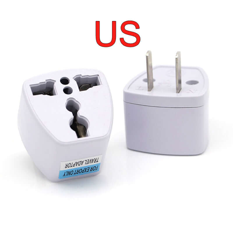 US plug travel adapter with universal socket, white electrical accessory for kitchen appliances