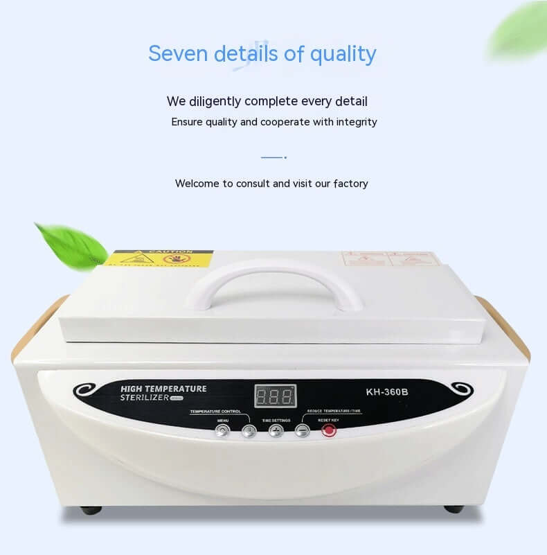 High temperature kitchen sterilizer KH-360B with digital controls on light background