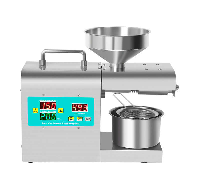 Stainless steel oil press machine with digital control panel for kitchen use