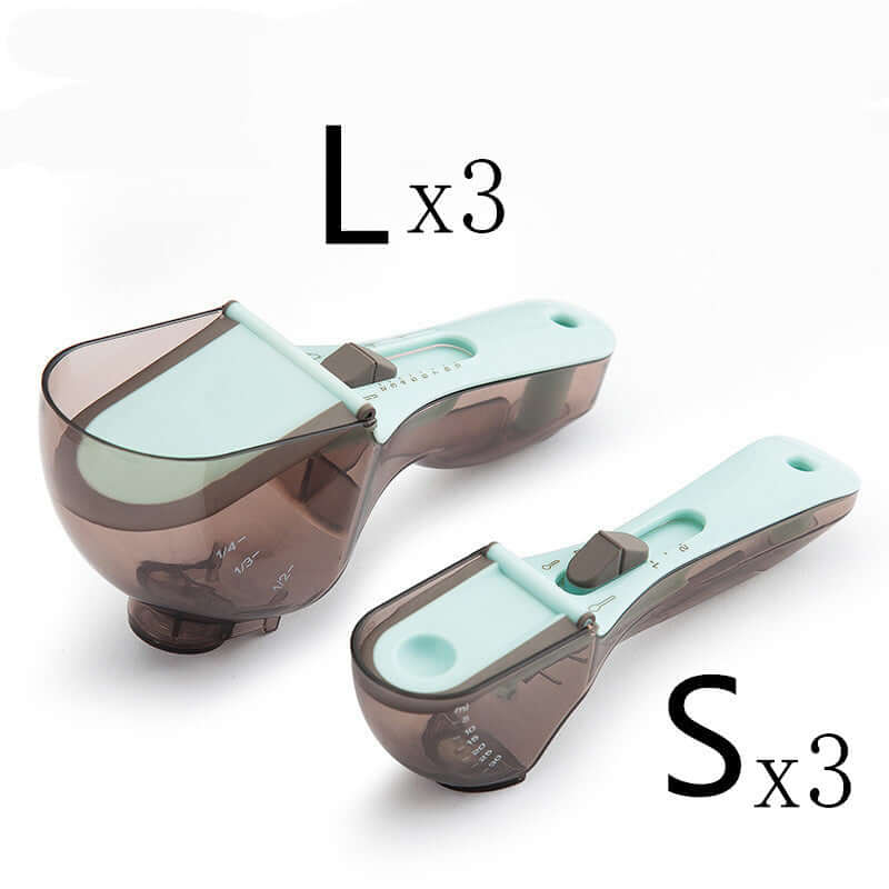 Adjustable measuring spoons set in two sizes, kitchen utensils for precise ingredient portioning