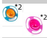 Set of colorful plastic egg separators in blue and pink, kitchen accessory, pack of two