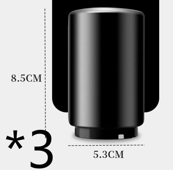 Black cylindrical kitchen accessory, 8.5cm tall and 5.3cm wide, set of 3.