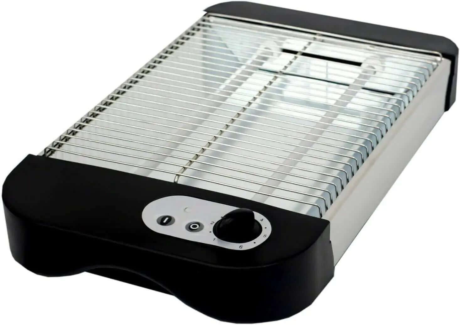 Electric indoor grill with stainless steel grate and adjustable temperature dial