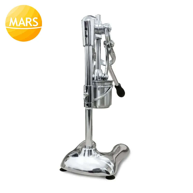 Stainless steel manual citrus juicer with lever handle for kitchen countertop