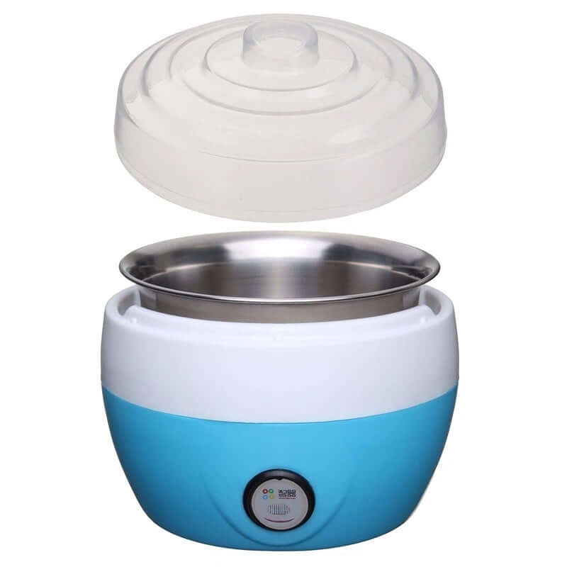 Electric egg cooker with removable stainless steel bowl and transparent lid