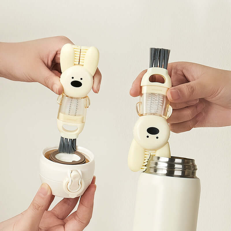 Cute bear-shaped bottle cleaning brush cleaning thermos containers, kitchen accessory.