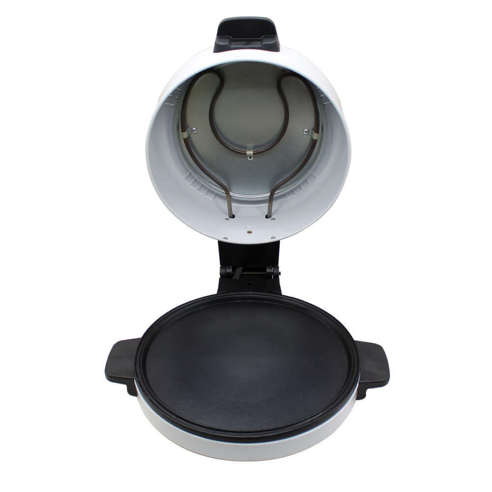 Electric non-stick crepe maker and griddle open, kitchen appliance for cooking