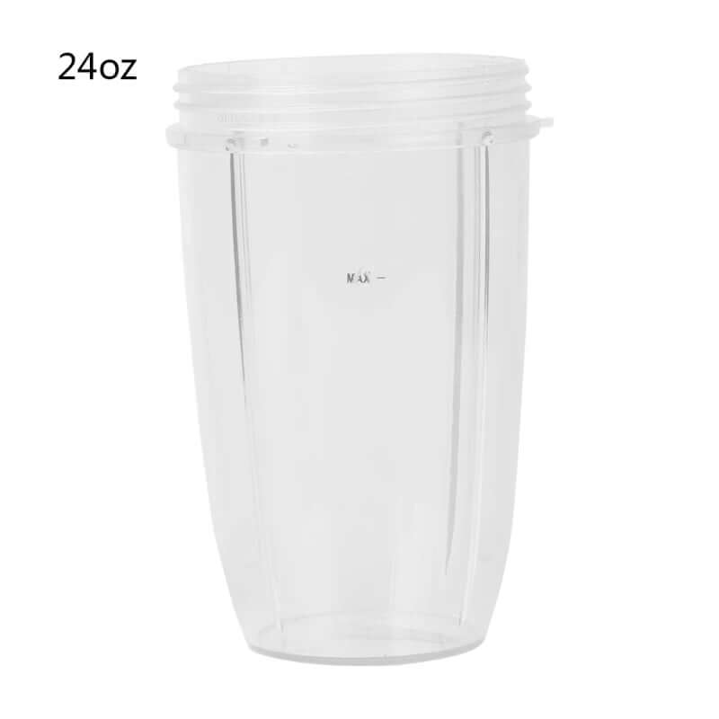 Clear 24oz replacement blender cup for kitchen appliances on white background