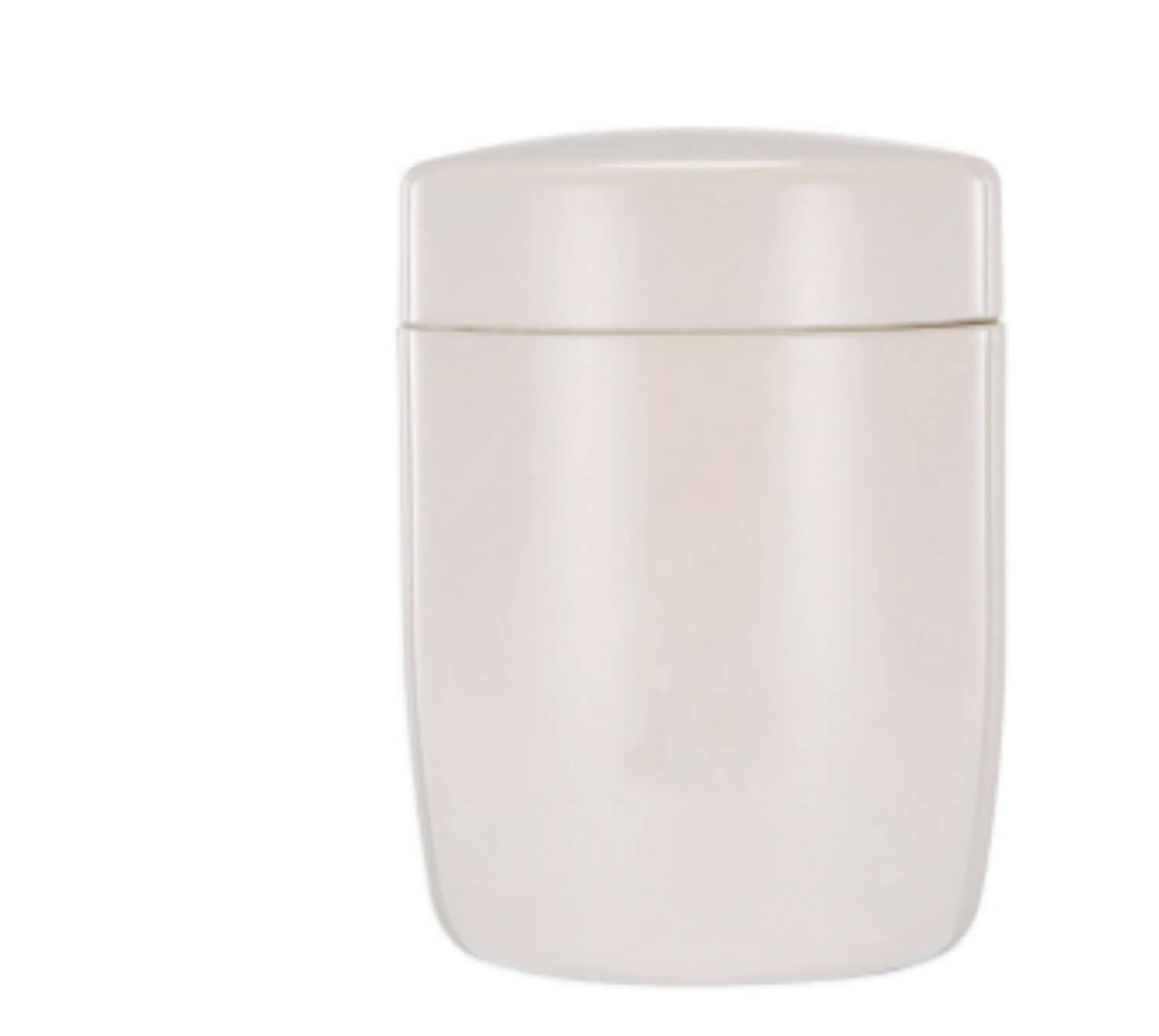 Beige kitchen storage container with lid, minimalist countertop organizer