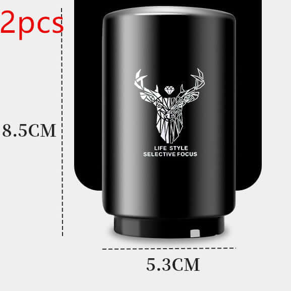 Black kitchen accessory with geometric deer design, 8.5cm tall, 5.3cm wide, set of 2