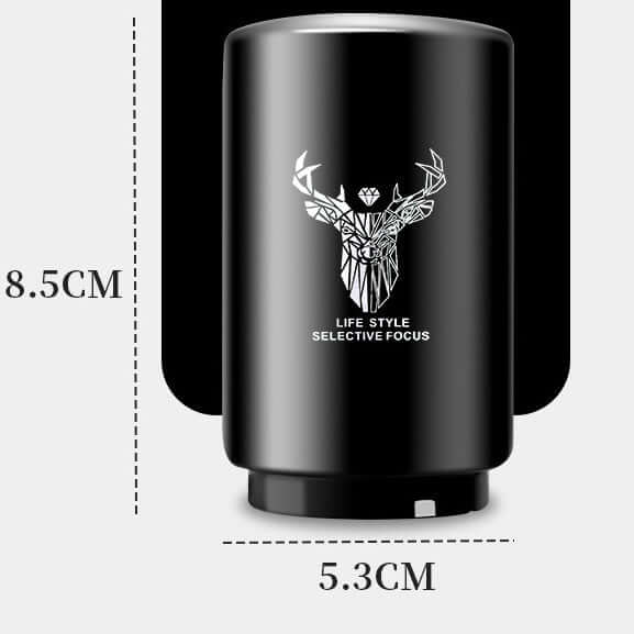 Black kitchen accessory with geometric deer design, 8.5cm tall, 5.3cm wide
