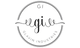 Round logo with GI and Glavin Industries text, elegant script on transparent background