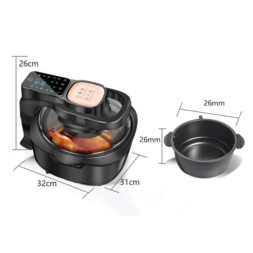 Multifunctional air fryer with digital control panel and removable cooking pot, kitchen appliance