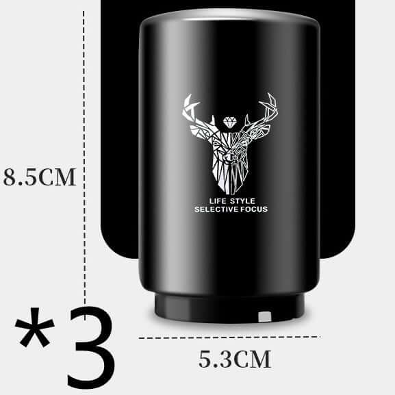 Black kitchen accessory with geometric deer design, 8.5cm tall, 5.3cm wide, set of three.