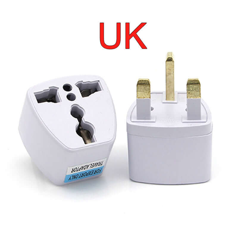 UK plug adapter for kitchen appliances, white universal travel socket with three prongs