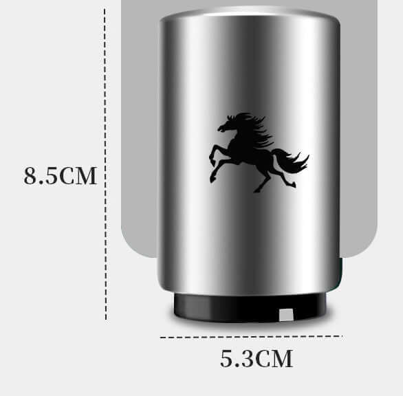 Stainless steel kitchen accessory with horse design, 8.5cm tall, 5.3cm wide