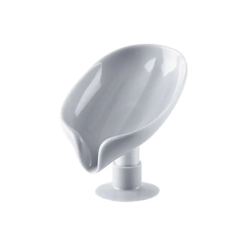 White plastic kitchen funnel with a wide spout and suction base for easy pouring