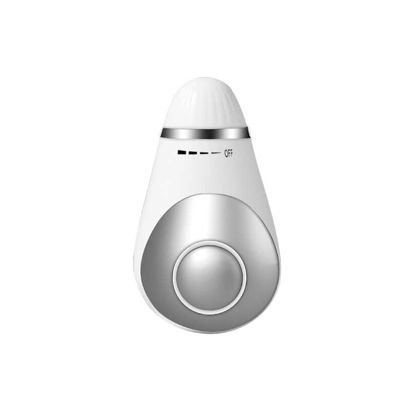Electric citrus juicer with adjustable settings and a modern white and silver design