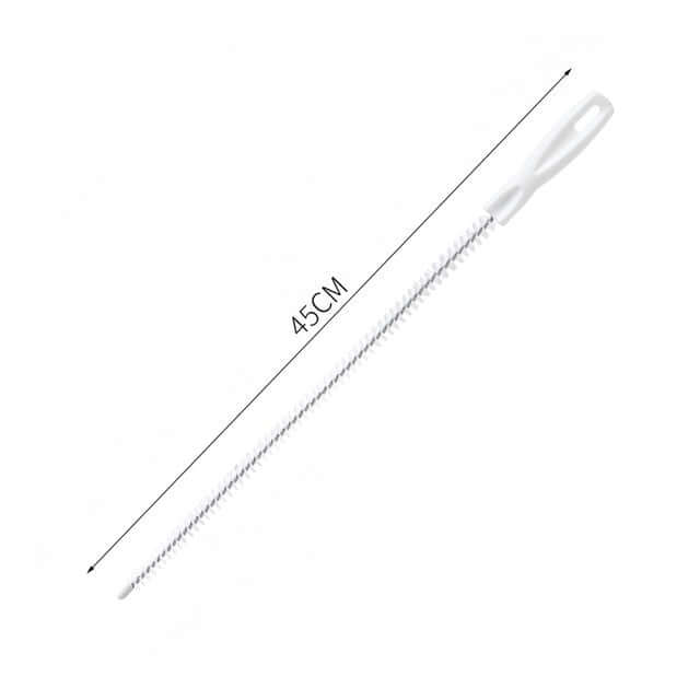 Long bottle cleaning brush with white handle, 45cm length, kitchen accessory