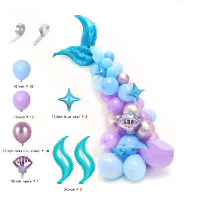 New Mermaid-Themed Birthday Party Latex Balloon Set
