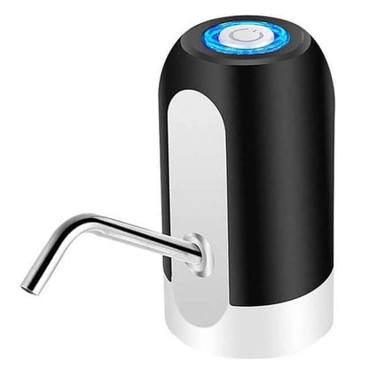 Electric water dispenser pump with stainless steel spout and blue LED button for kitchen use