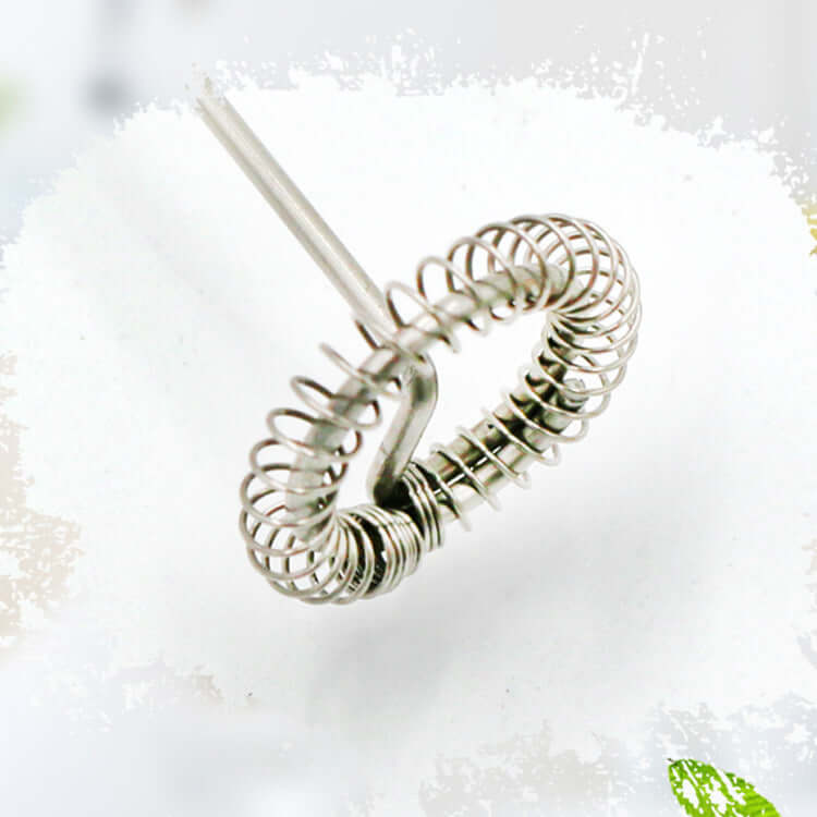 Stainless steel spring whisk for kitchen mixing and frothing tasks