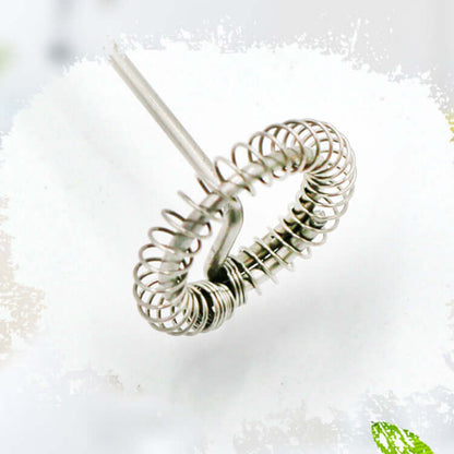 Stainless steel spring whisk for kitchen mixing and frothing tasks