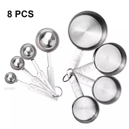 Stainless Steel Measuring Cup And Spoon Set, Luxurious Stackable Measuring Spoons, Household Tools, Kitchen Accessories