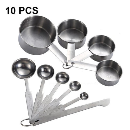 Stainless Steel Measuring Cup And Spoon Set, Luxurious Stackable Measuring Spoons, Household Tools, Kitchen Accessories