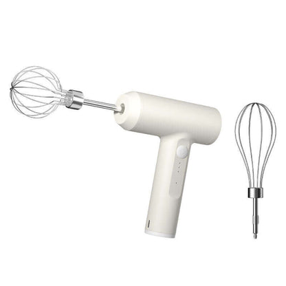 Electric handheld kitchen mixer with two stainless steel whisk attachments