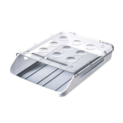 Stainless steel kitchen slicer with grater, ruler, and multiple cutting holes