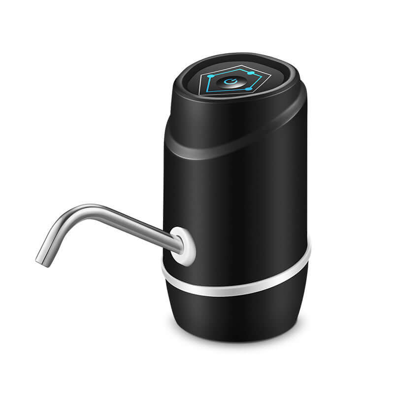 Black electric water dispenser pump with stainless steel spout for kitchen use