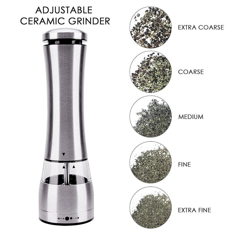 Stainless steel pepper grinder