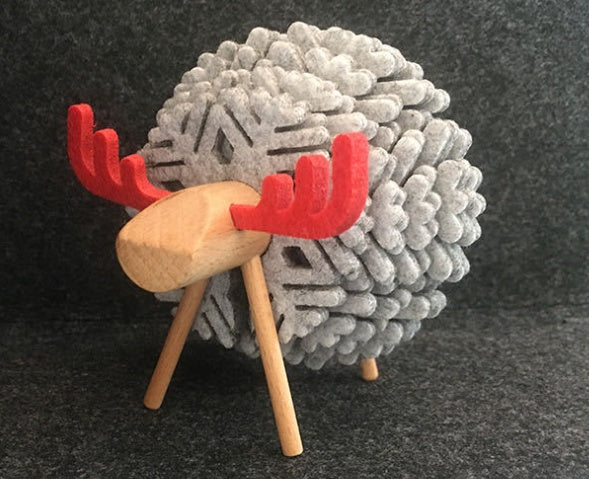Felt Elk Lamb Coaster Ornament Hollow Heat Insulation Set