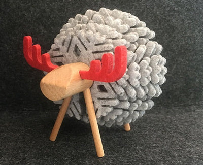 Felt Elk Lamb Coaster Ornament Hollow Heat Insulation Set