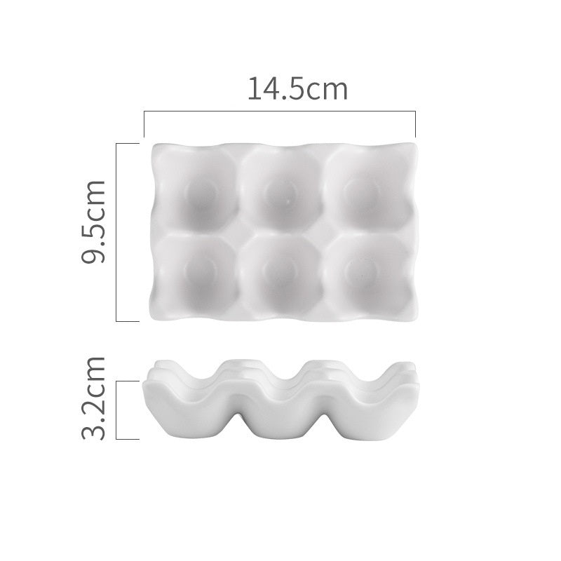 Home Kitchen Creative Ceramic Egg Grid Egg Rack