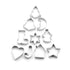 Set of stainless steel holiday cookie cutters in festive shapes on white background