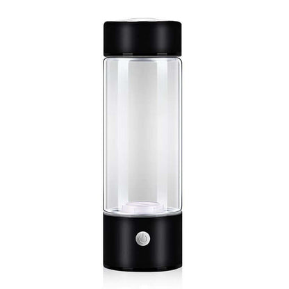 Portable electric blender with black lid and base, clear jar, kitchen appliance