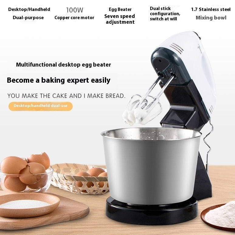 Electric Whisk Home Desktop Stainless Steel Barrel Egg-breaking Machine
