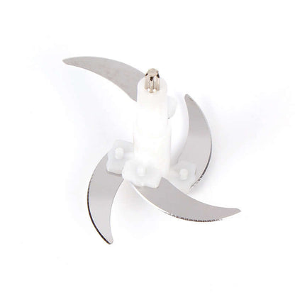 Replacement stainless steel food processor blade attachment with four sharp curved blades