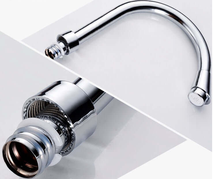 Stainless steel kitchen faucet spout replacement part with threaded fittings