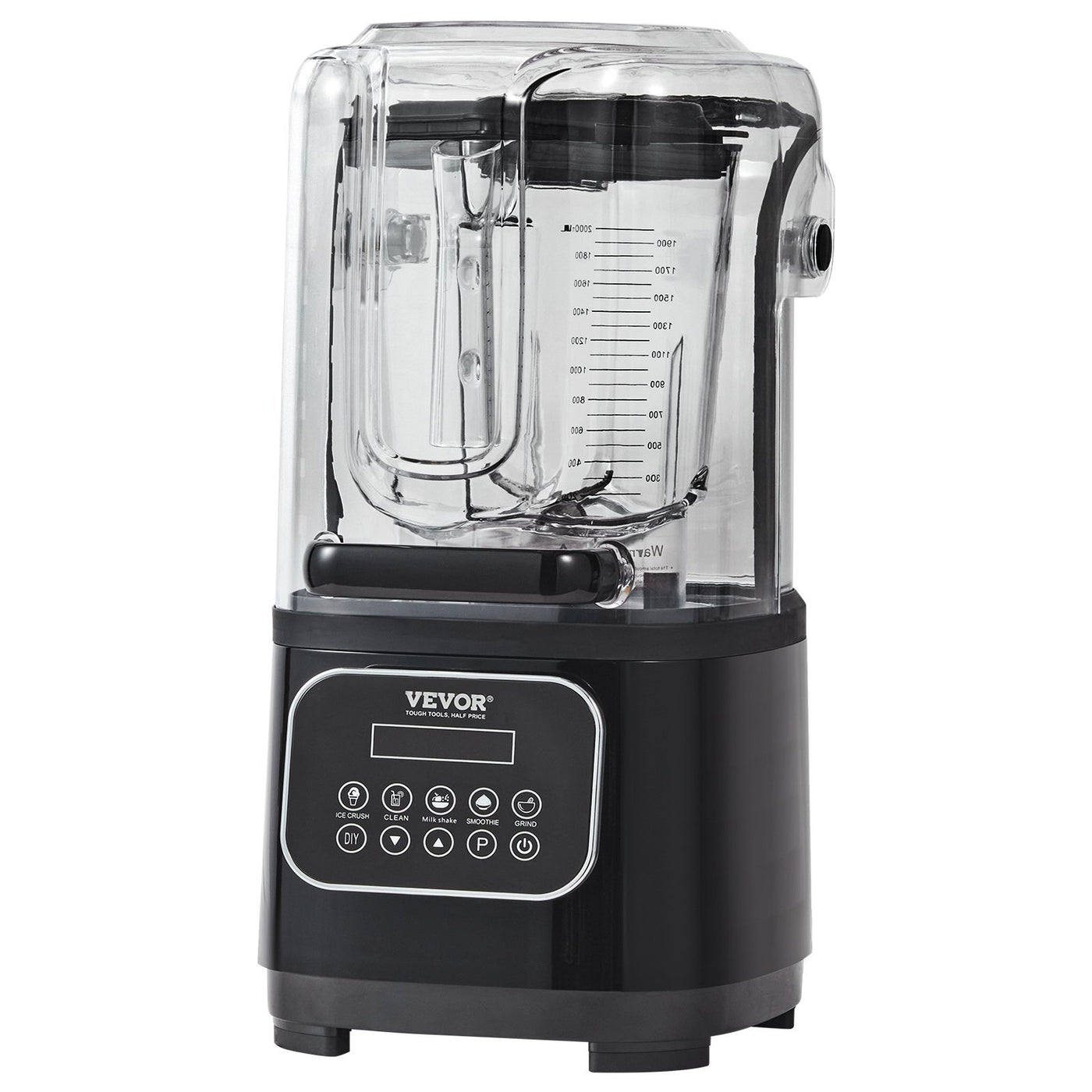 VEVOR Professional Blender With Shield, Commercial Countertop Blenders, 68 Oz  Blender Combo, Stainless Steel 9 Speed & 5 Functions Blender, For Shakes, Smoothies, Peree, And Crush Ice, Black